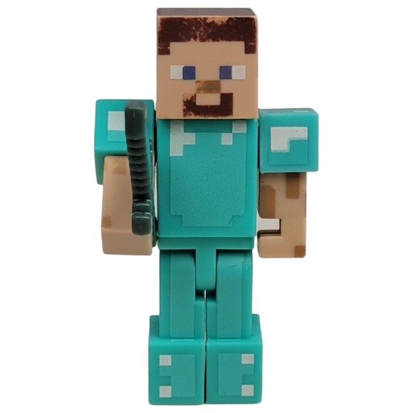Minecraft Overworld Steve w Diamond Armor 2.5" Figure Series 2 Fully Articulated - Picture 2 of 6